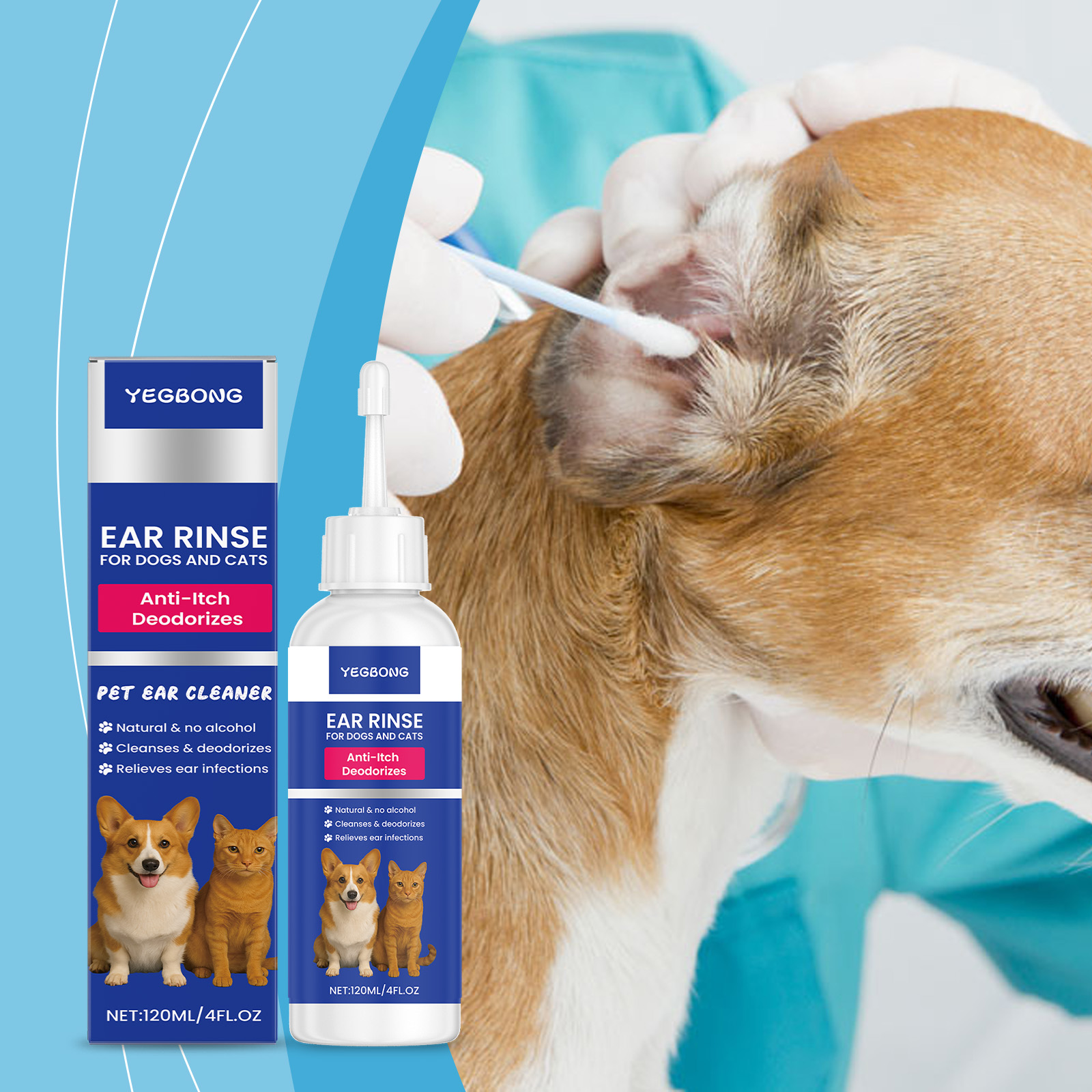 Pet Ear Cleaner - Limpador de ouvido para cães e