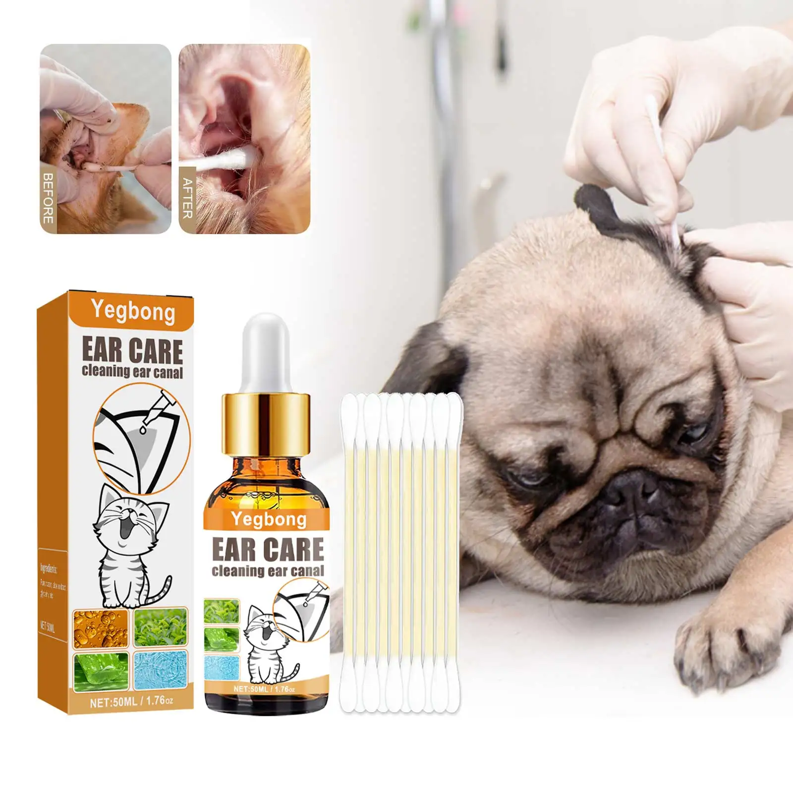 Pet Ear Cleaner - Pet orelha cleaner gotas impede coceira