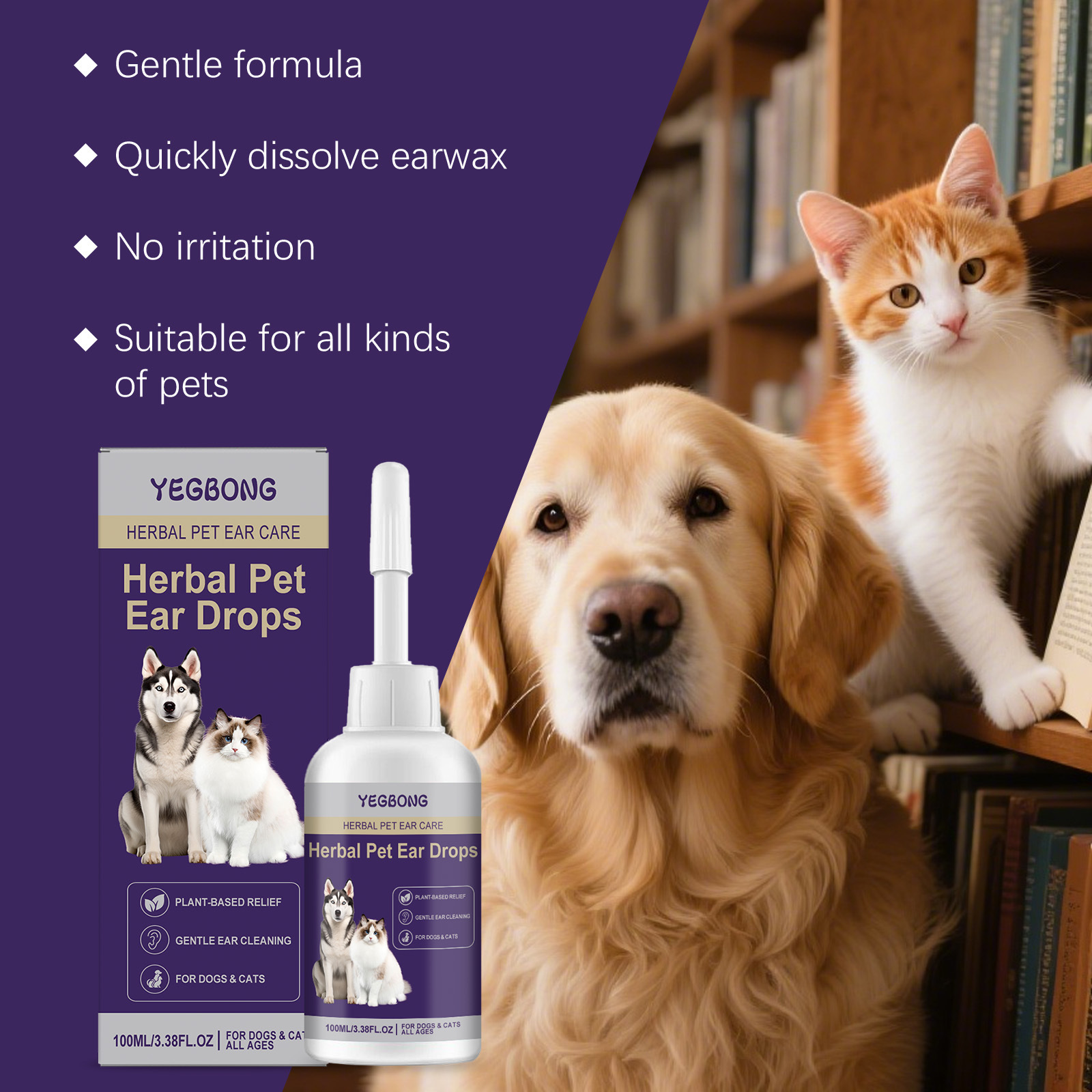 Gotas de limpeza de ouvido par - Pet Ear Cleaner avaliação e preço